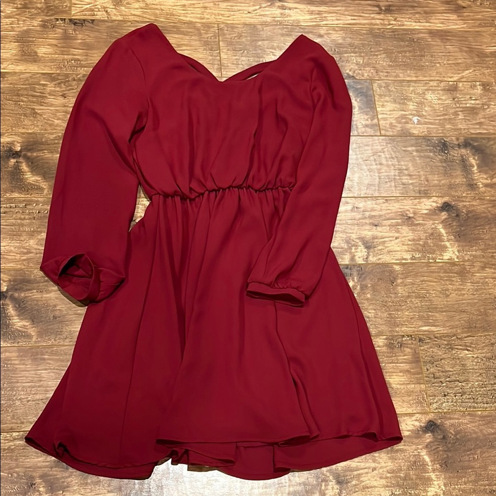 Elegant Burgundy Women's Dress